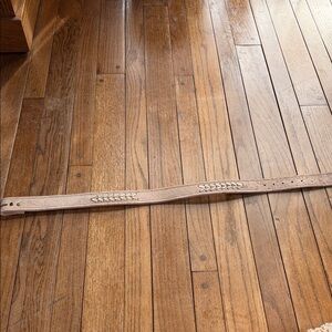 Leather rawhide belt buckle belt. 32inches long in total. See picture